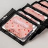 5 bolsitas de plástico con etiqueta adhesiva rosa personalizada