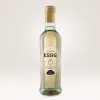 Botellas de vinagre balsámico con etiquetas adhesivas personalizadas en poliéster transparente reciclado