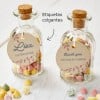 Bomboneras con confeti con etiquetas colgantes personalizadas para frascos de vidrio