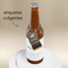 Botella de cerveza con etiqueta rectangular colgante personalizada con logotipo