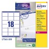 Etiquetas adhesivas blancas Ultragrip L7161-100 Contenido: 1800 Etiquetas / 100 Hoja