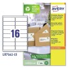 Etiquetas blancas recicladas LR7162-15 Contenido: 240 Etiquetas / 15 Página