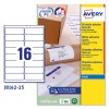 Etiquetas adhesivas en papel blanco J8162-25 Contenido: 400 Etiquetas / 25 Hoja