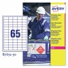Etiquetas adhesivas en Teslin blanco B7651-50 Contenido: 3250 Etiquetas / 50 Hoja