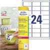Etiquetas en poliéster blanco removibles L4773REV-20 Contenido: 480 Etiquetas / 20 Hoja
