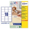Etiquetas adhesivas removibles L6025REV-25 Contenido: 450 Etiquetas / 25 Hoja